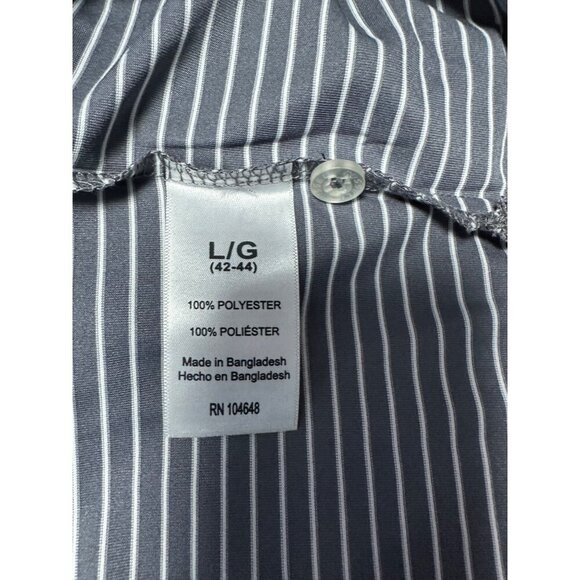 Russell Golf Polo Shirt Gray White Stripe Spartan MSU Logo Men's Size L - Picture 10 of 11